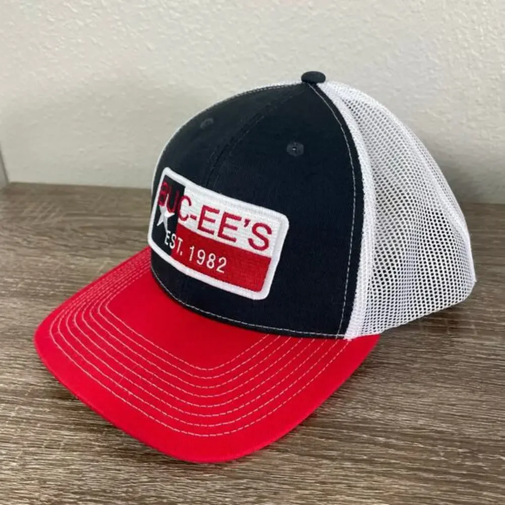 Buc-ee’s Bucees Trucker Hat Texas Flag Patch Snapback Cap‎ Red White Blue OSFM